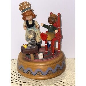 Vintage ANRI Music Box Girl, Kitty, Doll, Birds You Light Up My Life & Edelweiss
